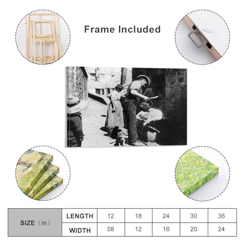 William Stevens Scalding A Pig near Norway Lane, St. Ives, 1880 Poster Decorative Painting Canvas Wall Art Living Room Posters Bedroom Painting 24x36inch(60x90cm)