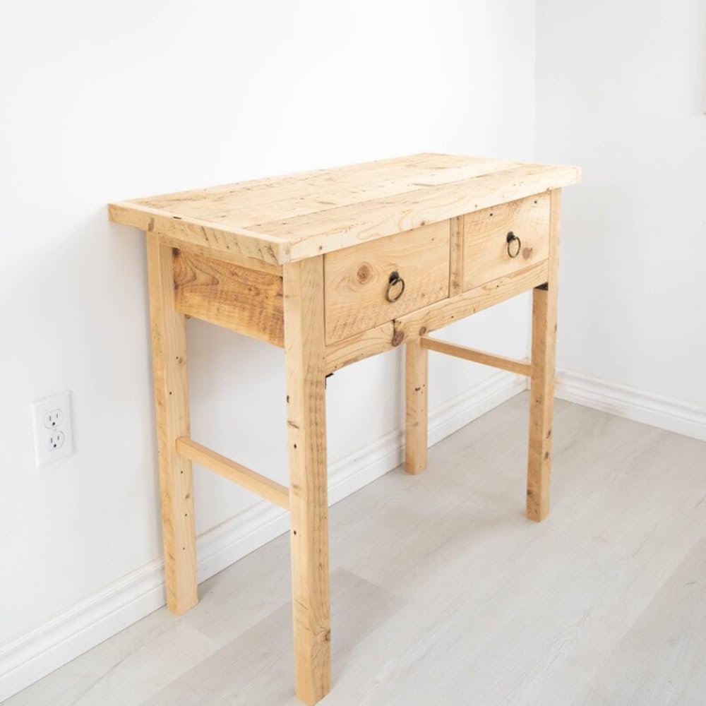 Rustic Farmhouse Sideboard with Two Drawers, Primitive Console Table Made from Recycled Wood, Living Room Furniture, Maximalist Furniture, 36
