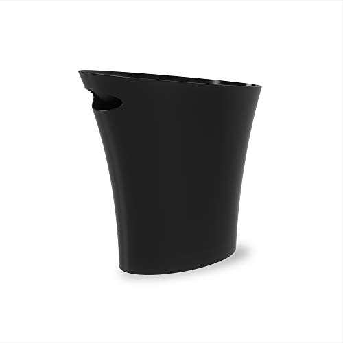 Umbra Skinny Sleek & Stylish Bathroom Trash, Small Garbage Can Wastebasket for Narrow Spaces at Home or Office, 2 Gallon Capacity, Bronze, 3-Pack
