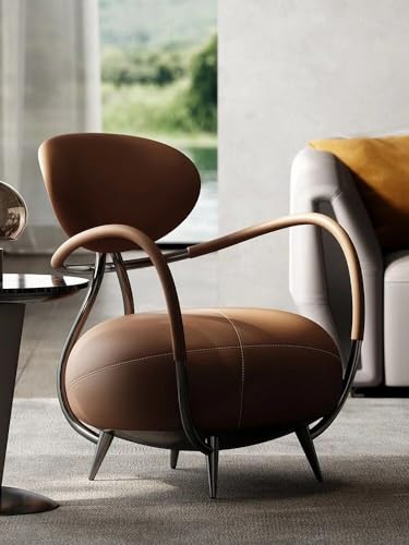 Luxury Tiger Chair: Italian Minimalist Leather Leisure Chair for Living Room and Villas with a table