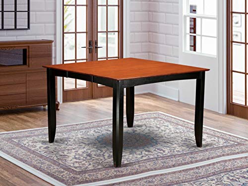 East West Furniture FAT-BLK-TL Fairwind Counter Height Dining Table - a Square Dinette Table Top with Butterfly Leaf, 54x54 Inch, Black