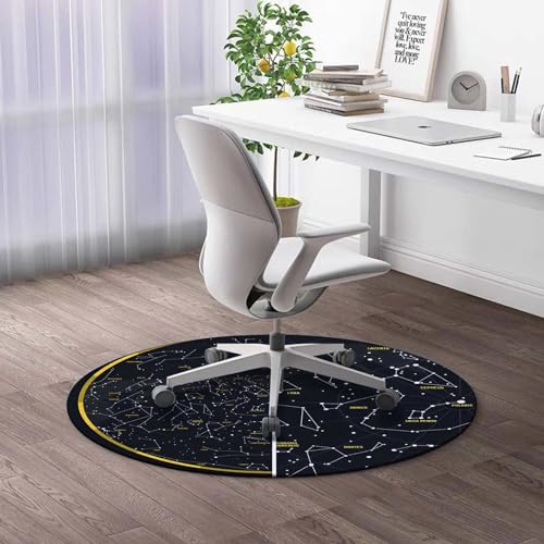 Round Rug 44 in Boho Flower Rolling Chair Mat Watercolor Floral Desk Chair Mat for Rolling Chair Chair mat Standing Desk Anti-Fatigue Mat for Hard Floor
