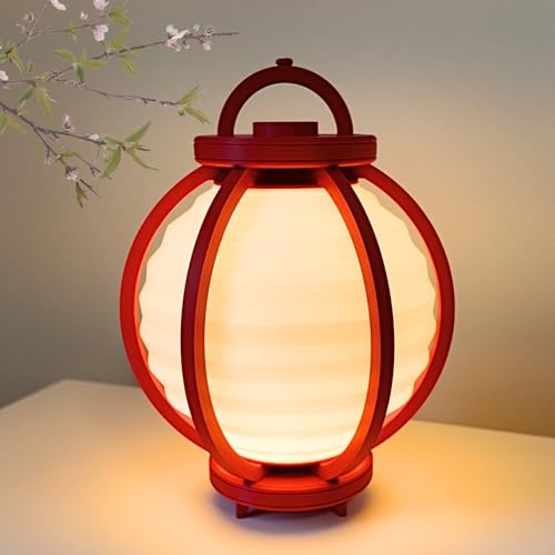 Chinese Lantern - Exquisite Chinese Decor for Home and Room | Unique Desk Lamp and Table Lamp Design | Transforms Any Space | Japanese Decor (Jet Black)