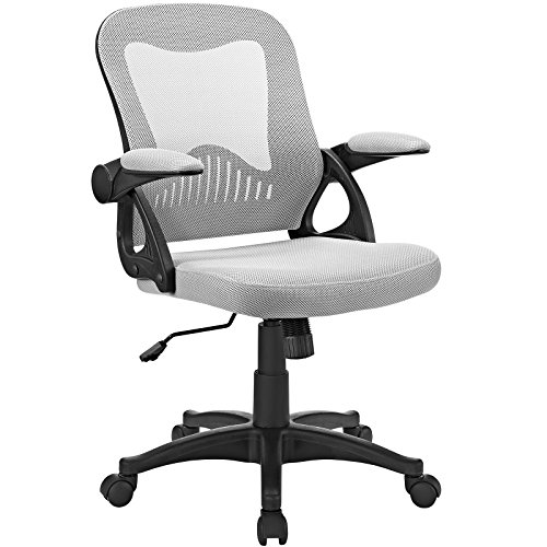 Modway Advance Mesh Ergonomic Computer Desk Office Chair in Black With Flip-Up Arms