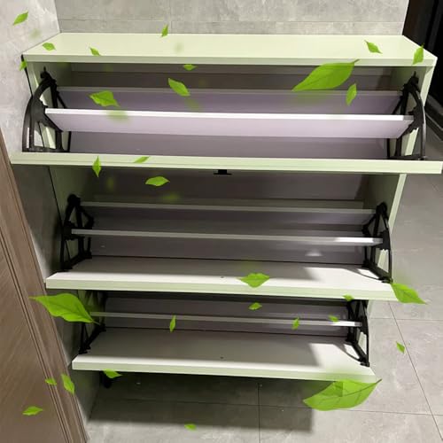 Shoe Cabinet with 3 Flip Drawers, Slim Shoe Storage Cabinet, Free Standing Hidden Narrow Shoe Rack Shoe Organizer for Entryway/Hallway/Closet(Gray,70 * 18 * 118cm)