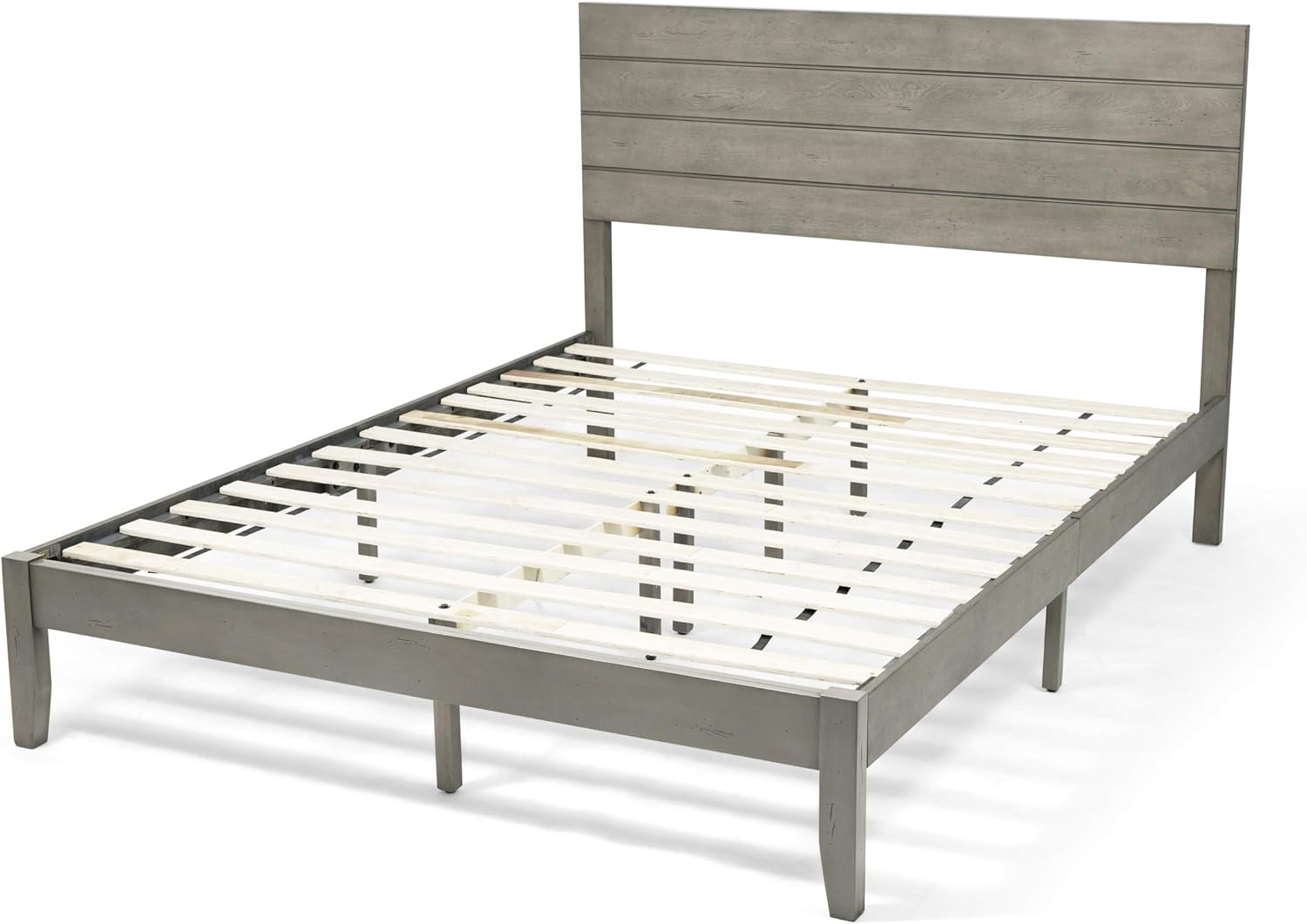 Christopher Knight Home GDFStudio Apollo Queen Size Bed with Headboard, Natural and Gray Finish.