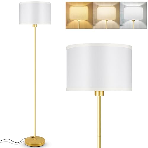 BoostArea Floor Lamp, Standing Lamp, 6W LED Floor Lamps with Black Lampshade, 2700K, Foot Switch, E26 Socket, 58