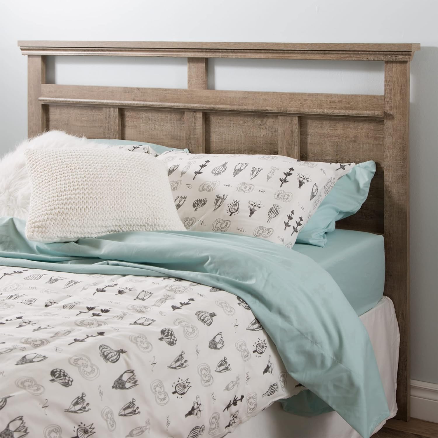 South Shore Versa Headboard, Queen, Weathered Oak