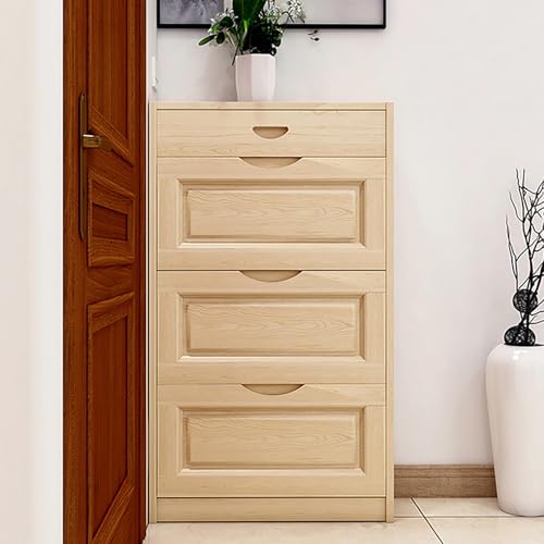 Shoes Cabinet, Shoe Cabinet with 3 Flip Drawers, Slim Shoe Storage Cabinet with Drawer & Adjustable Shelves, for Entryway, Hallway, Bedroom, Apartment(70x24x120cm/28x9x47in)