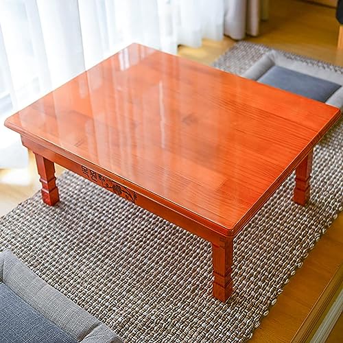 Japanese Wooden Folding Low,Korean Tea Table Floor Desk Floor Table Tray, Laptops Table,Foldable Small Desk Dining Table Meditation Table Altar Table B
