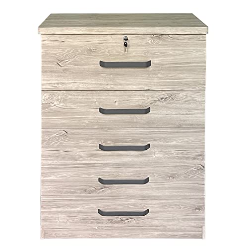 Better Home Products 5 Drawer Dresser with lock, Dressers for Bedroom, Living Room, Hallway, Tall Chest of Drawers Closet Organizers and Storage for all your clothing and accessories,