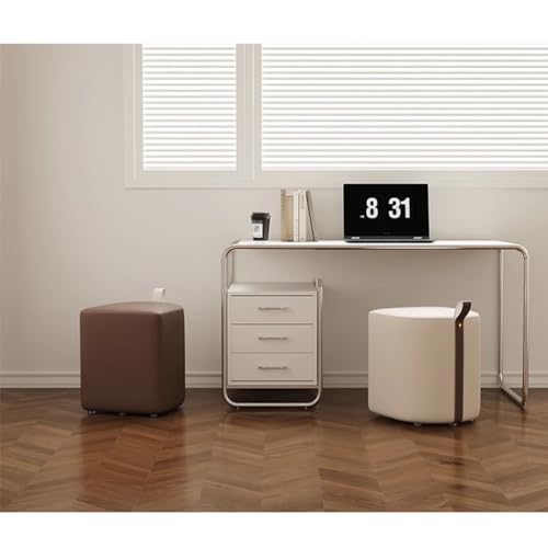 Makeup Stool Dresser Chair Girls Bedroom Makeup Chairs, Shoe Bench Living Room Foot Stools Light Luxury Dressing Stool Scandinavian Small Square Stool Short Chair(Khaki C)