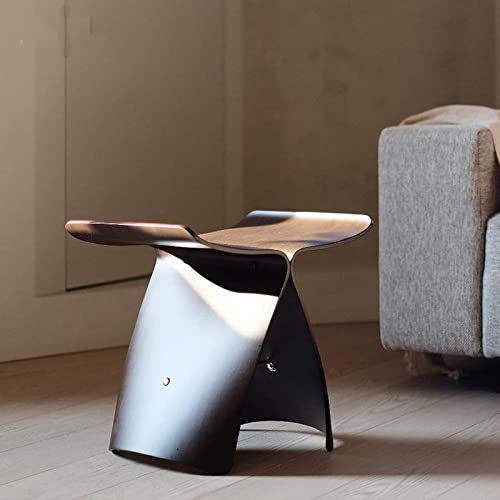 QQXX Footstools and Ottomans Small Wooden Stool Chair,Butterfly Style Household Low Shoes Stool for Garden Living and Class Room Foot Pouf Ottoman(17.3 * 12.2 * 15.7