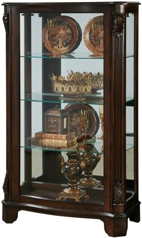 Pulaski Mantel Curio, 33 by 15 by 56-Inch, Brown