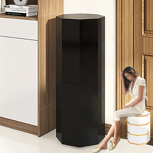 Shoe Storage for Entryway, Modern Slim Hidden Shoe Cabinet with Doors, Metal Rotating Shoe Cabinet Vertical Round Shoe Rack Storage Simple and Modern, for Living Room Hallway