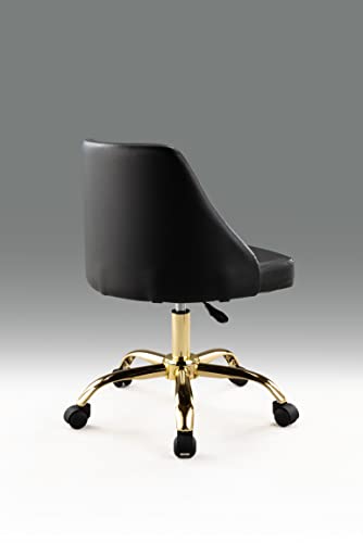 Adjustable Height Office Chair (Gold, White)