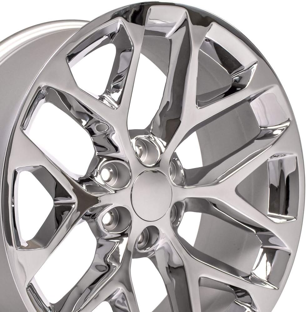 OE Wheels LLC 22 inch Rims Fits Silverado Tahoe Sierra Yukon Escalade CV98B 22x9 Rims Chrome SET