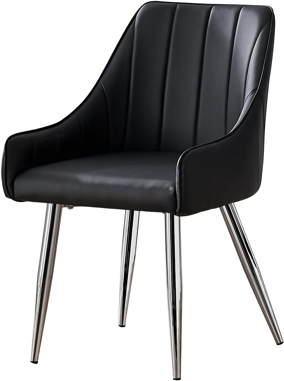 Monarch Specialties 1185, Set of 2, Side, Upholstered, Kitchen, Room, Pu Leather Look, Metal, Contemporary, Modern Dining Chair, 17.5