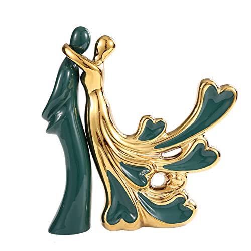 Modern Abstract Art Ceramic Statue Home Decoration-Couple Lover，Collectible Figurines Sculpture Decoration Ornaments for Living Room(Lovers)