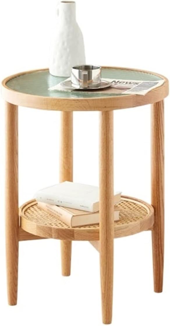 Small Coffee table Modern Wooden Coffee Table Glass End Table Sofa Corner Table Side Cabinet Living Room Bedroom Balcony Side Table cocktail table