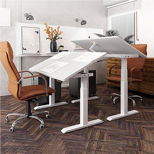 Tiltable Table Drawing Table, Art Drawing Board Workbench, Side Flip Art Studio Table, Electric Lifting Table for Artists,A
