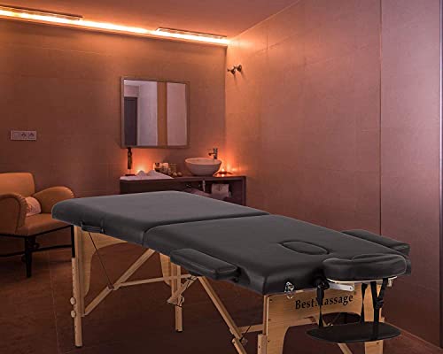 Massage Table Portable Massage Bed Spa Bed 84 Inches Lash Bed 2 Fold Heigh Adjustable Massage Table Bed W/Carry Case Facial Cradle Salon Tattoo Bed