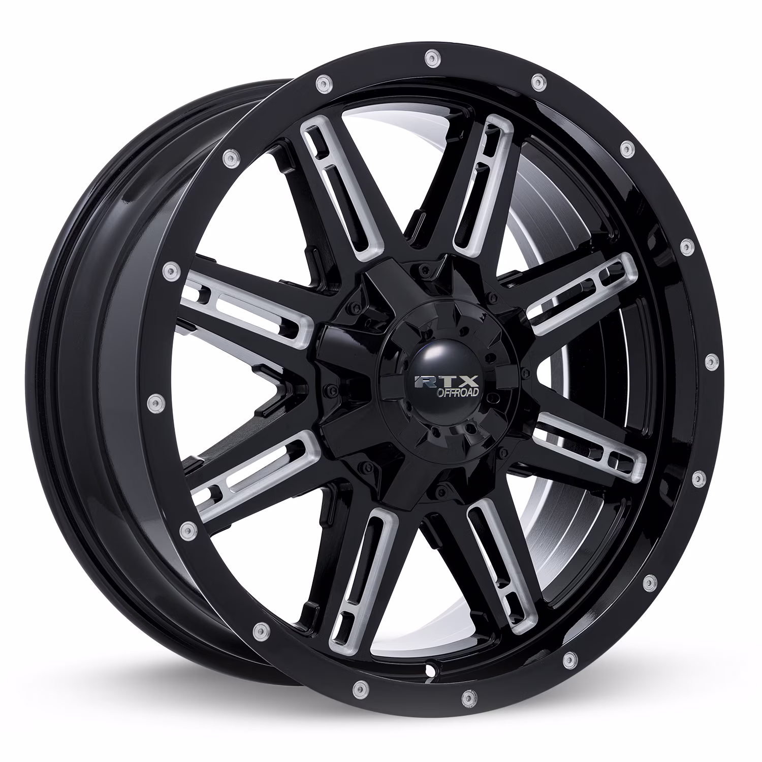 RTX Ravine 17x8 5x135/139.7 ET0 CB87.1 Gloss Black Milled Wheel