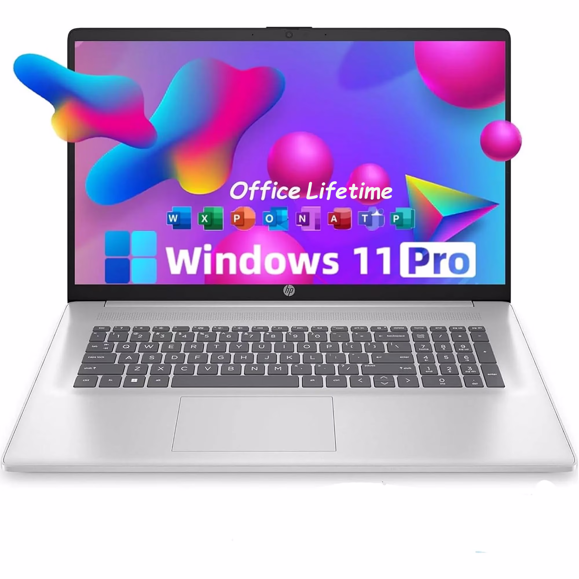HP 17.3" FHD Laptop for Business and Students - with Office Lifetime License 2024, AMD Ryzen 5 7430U, Wi-Fi 6, Windows 11 Pro (16GB RAM | 1TB SSD)