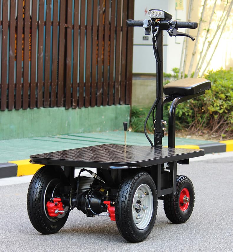 Commercial Electric Products Platform Truck Motorized, Heavy Duty Table Cart Dolly, Pallet Truck Dolly, Large Capacity Foldable Rideable Electric Tow Tractor with Platform,1300lb