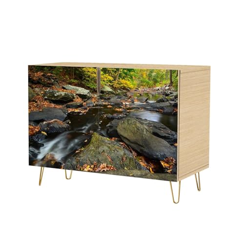 Mid Century Sideboard Buffet Kitchen Storage Cabinet with 2 Doors Petit Jean SP Cedar Falls Grotto Wide View Cupboard Console Table Bar Cabinet for Dining Room Hallway