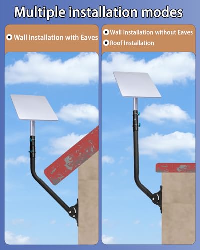 Starlink Long Wall Mount, Aspotify Starlink Mounting Kit, Adjustable Starlink Roof Mount Kit for Starlink Internet Kit Satellite, Starlink Pole Mount Compatible with V2 Starlink