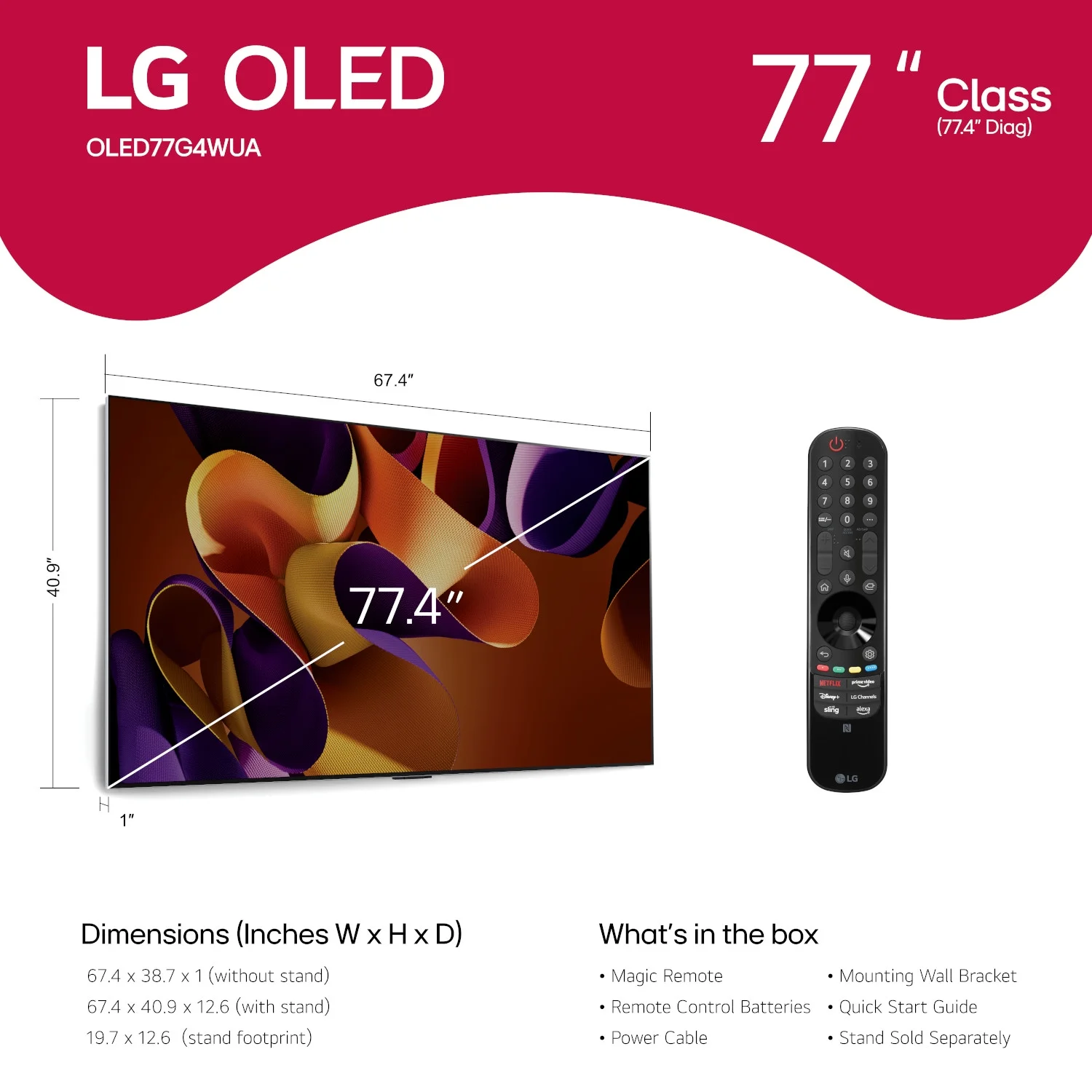 Free Shipping! LG 77 Inch OLED evo G4 Series Smart TV 4K HDR (2024)