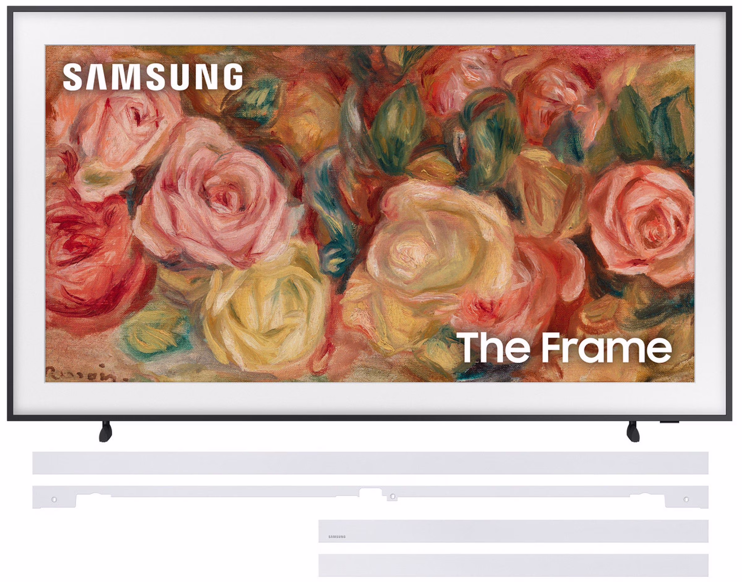 Samsung QN55LS03DAFXZA 55 Inch The Frame 4K Smart Quantum HDR TV with a Samsung VG-SCFA55WTB 55 Inch The Frame Customizable Bezel - Modern White (2024)
