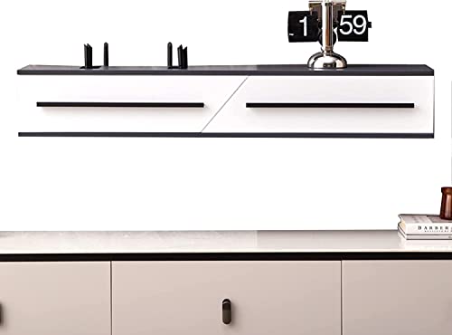 Floating TV Stand Cabinet Wall Mounted Tv Unit Floating Tv Stand,Multimedia Set-Top Box Storage Shelf,Tv Wall Mount Entertainment Unit for Living Room Bedroom