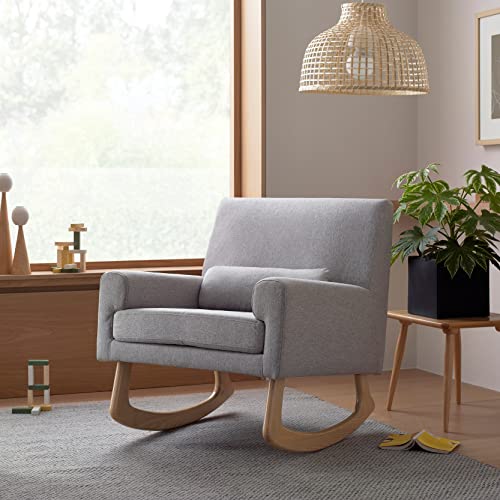 Sleepytime Rocker in Performance Cream Eco-Weave with Light Legs, Water Repellent & Stain Resistant, Greenguard Gold and CertiPUR-US Certified