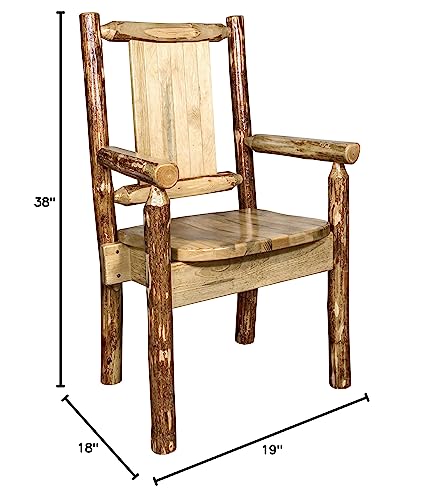 Montana Woodworks Glacier Country Collection Captain's Chair, Laser Engraved Elk Design