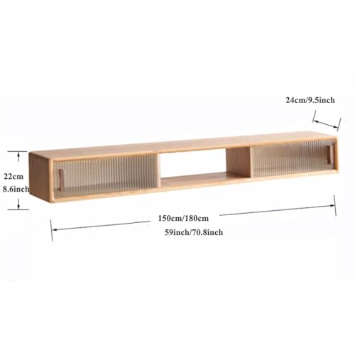 TV Floating Cabinet 59''/70'' Floating TV Console, Wall-Mounted TV Cabinet Floating TV Stand, Under TV Entertainment Shelf Media Console with Door and Storage for Living Room Home Office Floating TV S