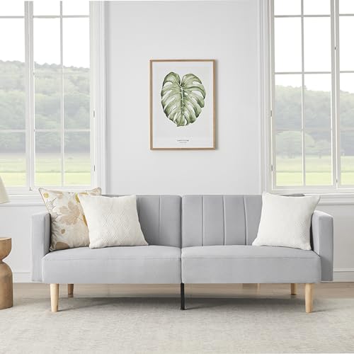 GAOMON Convertible Futon Sofa Bed, Loveseat Sofa, Futon Couch, Small Sofa, Sleeper Sofa with Adjustable Armrests for Small Spaces, Apartment,Dorm (Dark Gray)