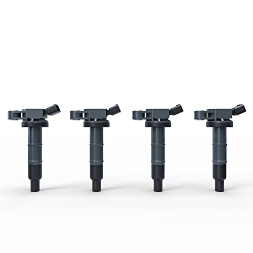 Ignition Coil Pack Set of 4 - Compatible with Toyota, Scion & Lexus Vehicles - Camry, Corolla, Solara, tC, xB, HS250h and more 2.0L, 2.4L models- Replaces 90919-02244, UF333 - Year Models 2001-2012