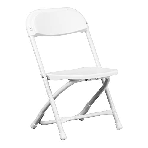 Flash Furniture Timmy Kids Plastic Folding Chairs for Grades Pre-K through Kindergarten, Children's Folding Chairs for Daycare and Events, Set of 10, White
