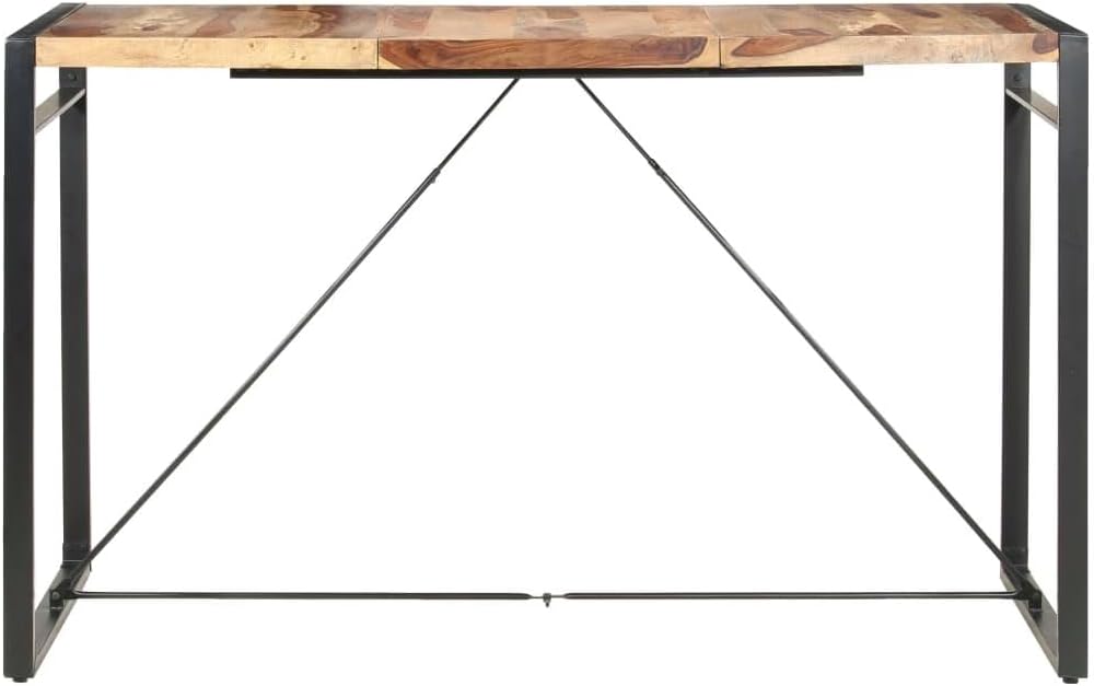 Contemporary Solid Wood Bar Table with 70..4x4.3 Inches - Elegant Sheesham Timber Design for Home or Bar Area Brown(70.9 x 35.4 x 43.3)