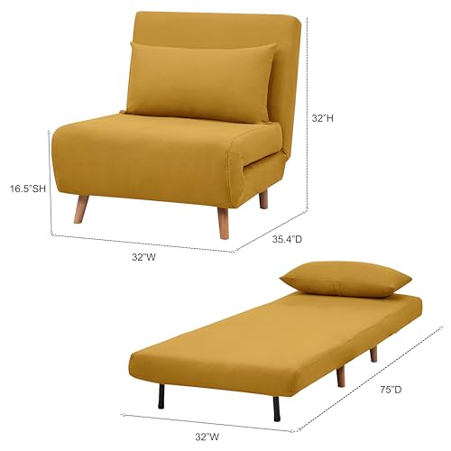 Artdeco Home Tustin Convertible Sleeper Chair – 3 in 1 chair bed, Compact Duraspace Design, 32-Inch (Moon Light)