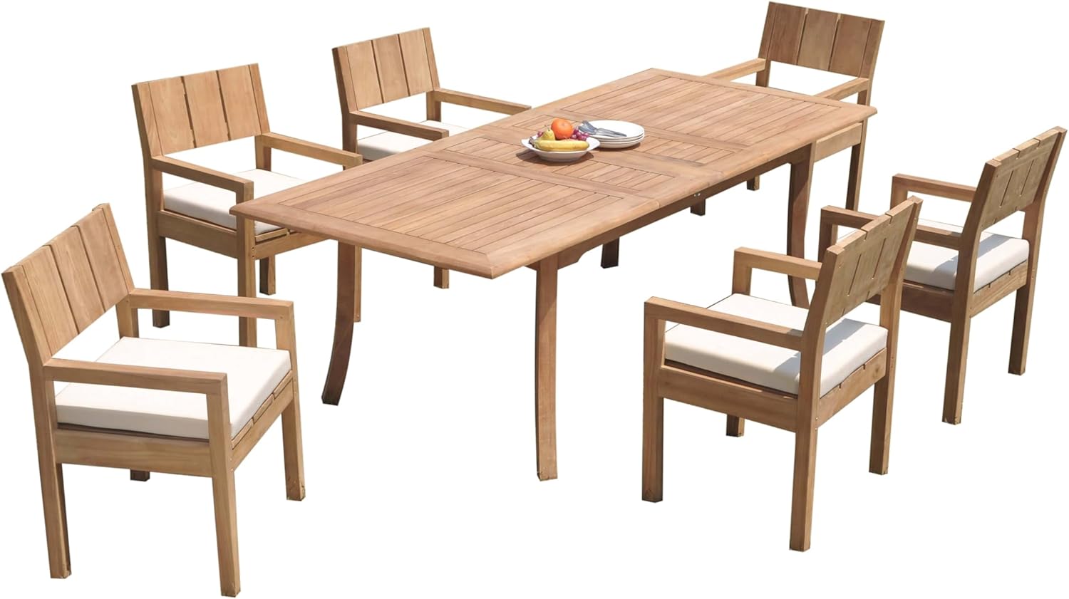 Grade-A Teak Wood 6 Seater 7 Pc Dining Set: 94