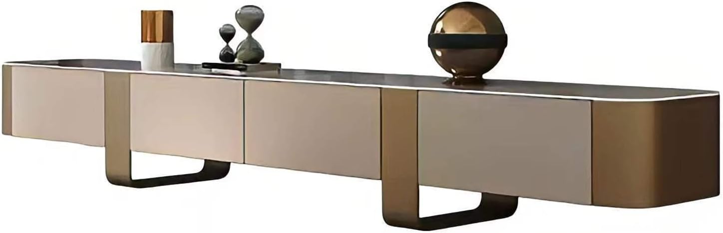 Television Stands Luxury Rock Plate Tea Table TV Cabinet Combination Set Marble TV Cabinet Tea Table Designer High-end Floor Cabinet