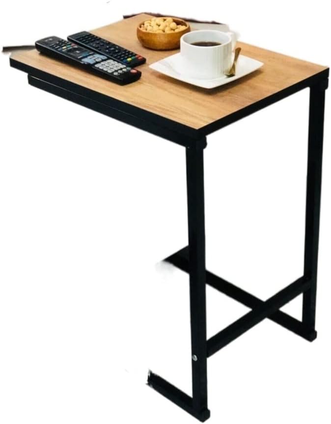 Tea Table for Living Room Wrought Iron Side Table Corner Small Coffee Table Bedside Table C-Shaped Table Sofa Side Table Movable Computer Table End Tables
