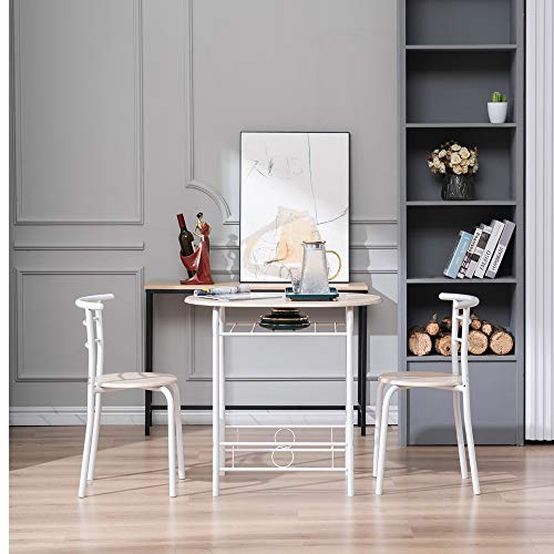 Breakfast Table (one Table and Two Chairs), Suitable for Kitchen, Dining Room, Living Room Black