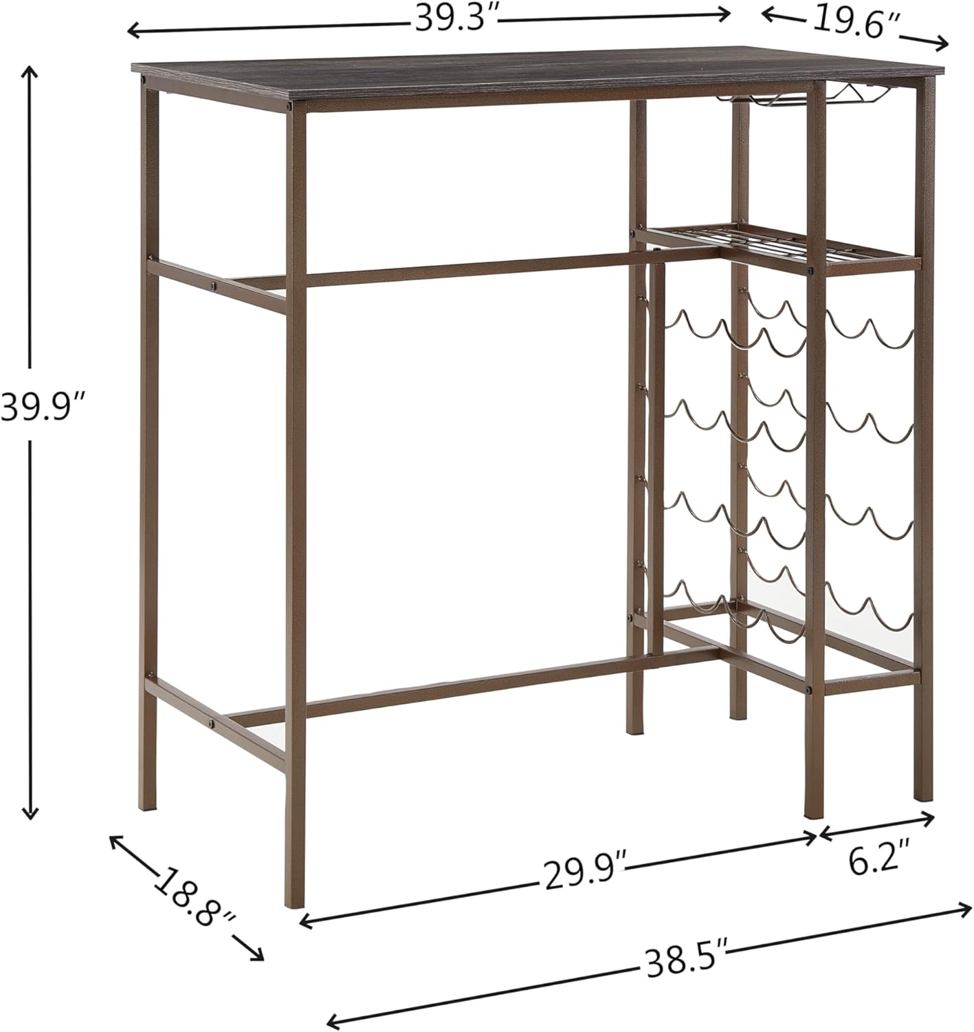 Bar Table Stools Set of 3 Modern Kitchen Dining Room Furniture Metal Frame for Durability Compact Design Stylish Seating Retro Brown