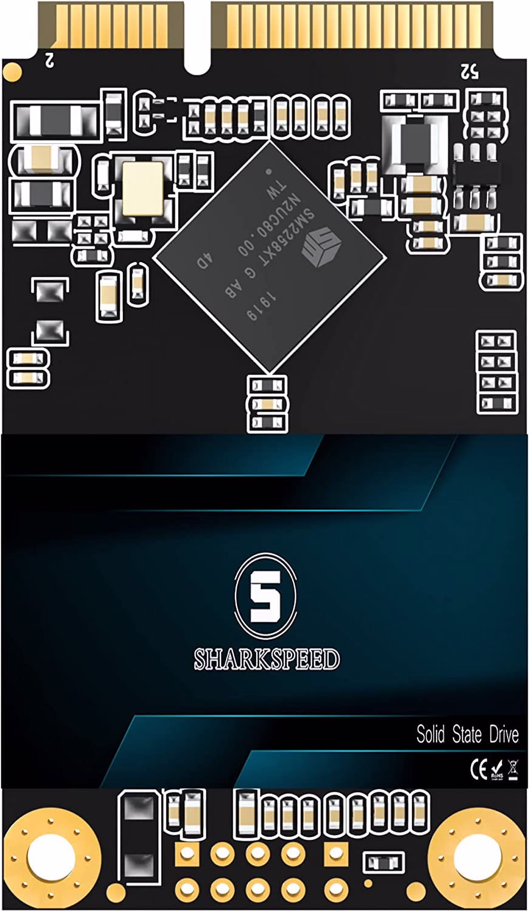 mSATA SSD 256GB SSHARKSPEED SATA 3 6Gb/s 3D NAND&nbsp;Mini Internal Solid State Drive for Laptop PC Desktop (mSATA, 256GB)