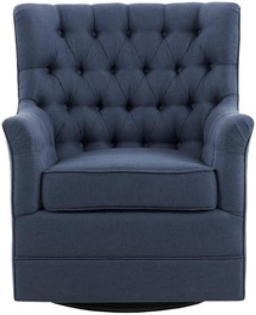 Madison Park Traditional Mathis Swivel Glider Chair with Blue Finish MP103-0935