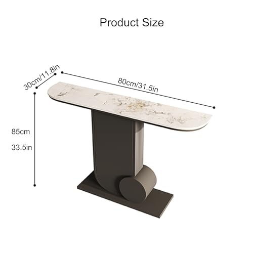 Console Table for Entryway, Narrow Console Table, Modern Entryway Foyer Table, Geometric Designed Accent Table with Metal Base, for Living Room, Hallway, Entrance(Gold)